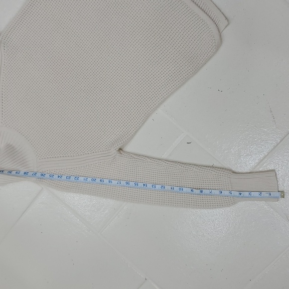 Banana Republic sweater women's medium turtleneck cream cable knit soft stretchy - Picture 7 of 10